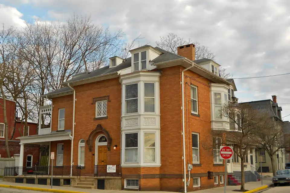 Brick corner house on Penn Common in York, Pennsylvania